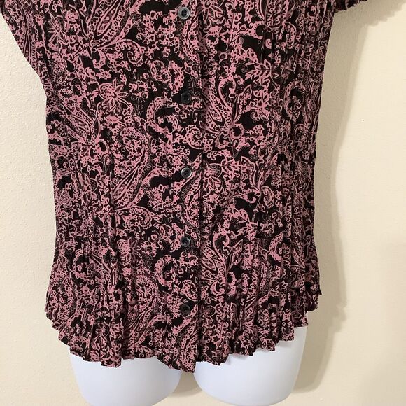 Vintage Y2K Fairycore Whimsical Boho Casual Fairy Crinkle Button Up Shirt Small - Picture 3 of 7